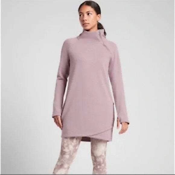 Athleta Cozy Karma ASYM Sweatshirt Dress - Picture 1 of 7